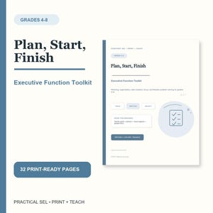 Fiches d'exercices sur les fonctions exécutives, trousse d'outils pour la planification, l'organisation et le lancement de tâches, niveaux 4 à 8