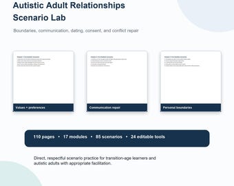Autistic Adult Relationship Skills Scenarios for Boundaries, Dating and Communication