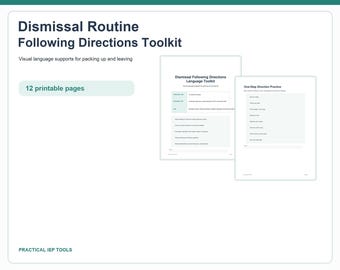Dismissal Following Directions Toolkit | Visual Routine & Language Supports