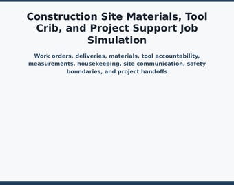 Construction Job Simulation | Tool Crib, Materials & Vocational Transition Skills
