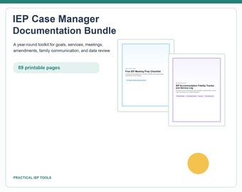 IEP Case Manager Documentation Bundle | 89-Page Special Education Toolkit