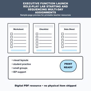 Executive Function Launch Role-Play Activity | Planning and Task Initiation | Special Education PDF image 2
