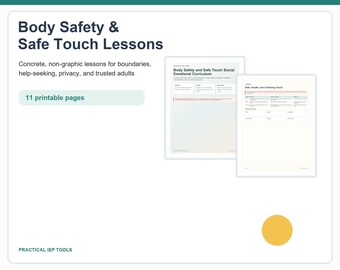 Aulas de Segurança Corporal e Toque Seguro - Limites, Privacidade e Adultos de Confiança