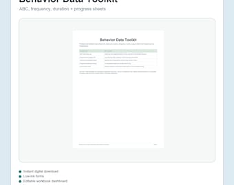 FBA BIP Behavior Data Forms | ABC Frequency Duration Printable Logs