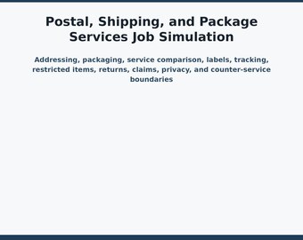 Postal, Shipping, and Package Services Job Simulation | Vocational Transition