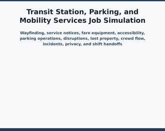 Transit Station & Parking Job Simulation | Mobility Services Vocational Transition