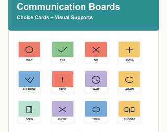 AAC Communication Boards and Choice Cards for Special Education