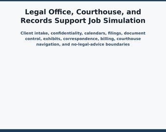 Legal Office Job Simulation | Courthouse Records & Vocational Transition Skills