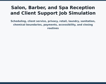 Salon Reception Job Simulation | Barber Spa Vocational Transition Life Skills