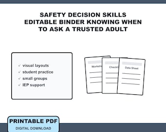 Community Decision Skills Editable Binder | Trusted Adult Practice | Special Education PDF