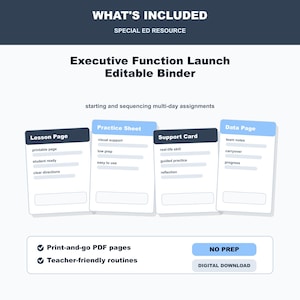 Caderno editável para o lançamento da função executiva | Planejamento e início de tarefas | Educação Especial (PDF) imagem 3