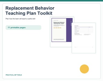 Replacement Behavior Teaching Plan Toolkit | BIP Skill Support Forms