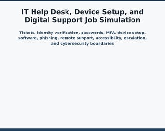 IT Help Desk, Device Setup, and Digital Support Job Simulation | Vocational Transition