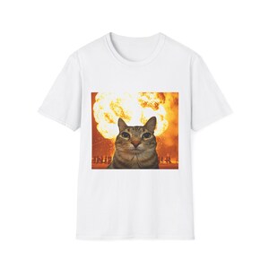 Exploding Cat T-Shirt | Meme Cat Tee, Nuclear Explosion Graphic