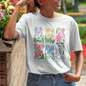 Matisse Flowers Quote Shirt | Classic Artist Graphic Tee | Henri Matisse Cutout Style | Art Lover / Gardening / Plant Mom | 90s Aesthetic