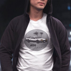 AE86 Inspired Shirt | Outrun 80s Aesthetic Corolla Trueno | Hachi-Roku Drift Car | Gift for Car Guy | JDM Lover Graphic Tee | Initial D Fan