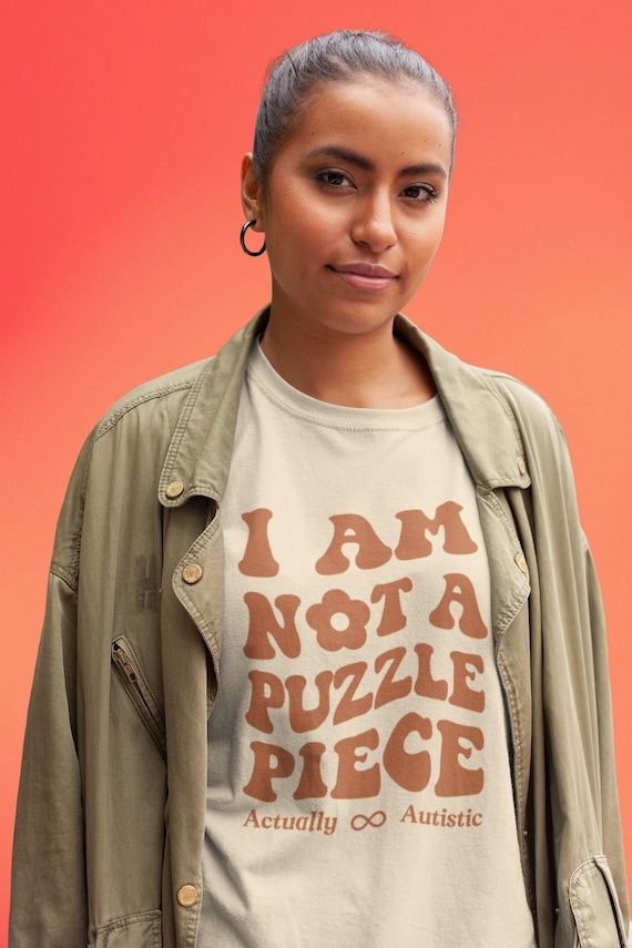 I Am Not A Puzzle Piece Retro 60s 70s Style Graphic Tee...
