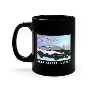 AE86 Taza estética Vaporwave inspirada en Trueno / Drift Racing / Hachi Roku / Y2k 90s Vibe / Flores de cerezo japonesas / Inicial D inspirada