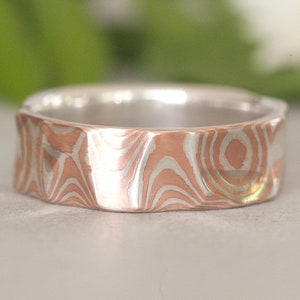 Mokume Gane Band, size 8 1/4, sterling silver and copper.