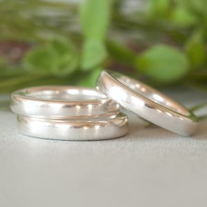 Heavy Solid Sterling Silver Stack Bands, 4 mm wide x 3 mm high, custom sizes 3 to 14 for 1, 2, or 3 bands.