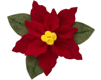 PDF Pattern & Tutorial: Felt Flower Pattern - Poinsettia - Christmas Flower Ornament -  Cricut - Silhouette - "The Henley"