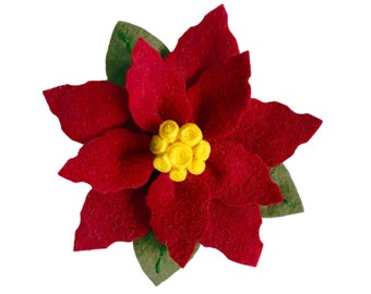 PDF Pattern & Tutorial: Felt Flower Pattern - Poinsettia - Christmas Flower Ornament -  Cricut - Silhouette - "The Henley"