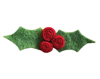 PDF Pattern & Tutorial: Felt Flower Pattern - Holly Berry - Christmas Flower Clip -  Cricut - Silhouette - "The Trixie"