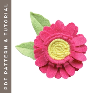 Felt Flower Template PDF Sewing Pattern DIY Floral Craft for Brooches Party Decor Hair Pieces and Handmade Accessories
