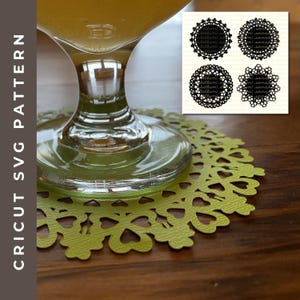 Posavasos para bebidas del Día de San Patricio, diseño de posavasos desechables, silueta de Cricut, archivos de corte para posavasos de papel, bricolaje, trébol