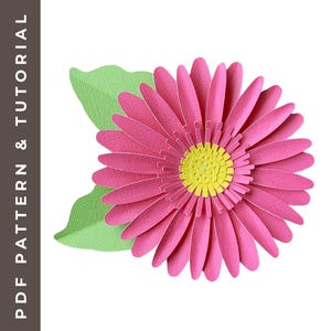 Handmade paper flower svg diy gerber daisy flower pattern cricut silhouette paper flower cut files easy assemble diy floral decor