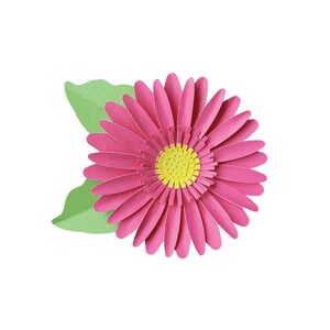 Fiore di carta fatto a mano in formato SVG, modello di fiore di gerbera fai da te, silhouette di fiore di carta per cricut, file di taglio facili da montare, decorazione floreale fai da te