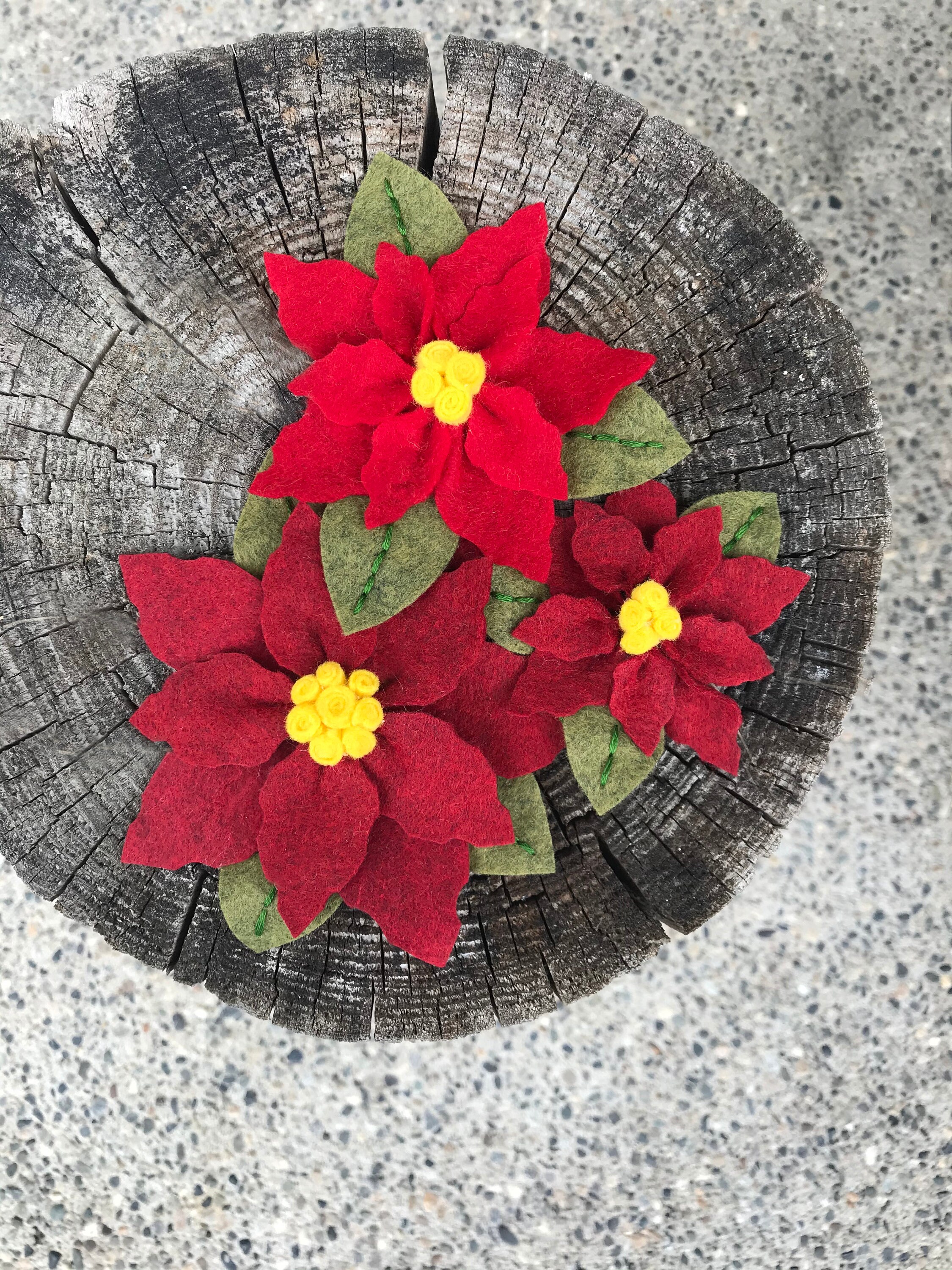 PDF Tutorial Felt Flower Pattern Poinsettia Christmas Etsy