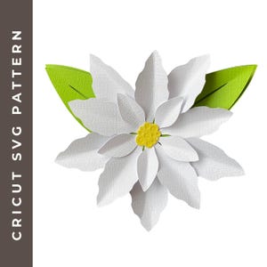 Handmade poinsettia paper flower svg diy flower pattern cricut silhouette paper flower cut files christmas flower decor diy craft