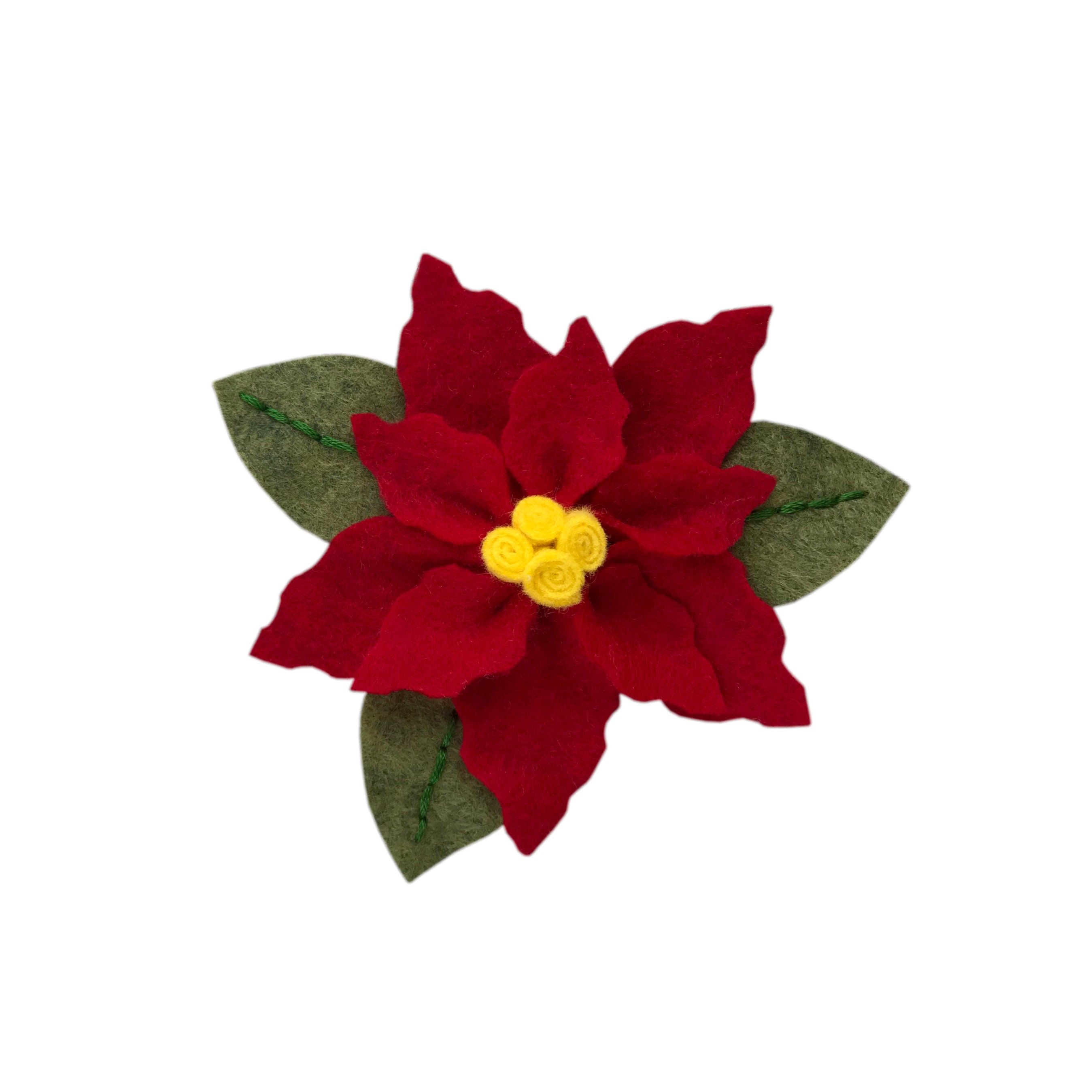 PDF Pattern & Tutorial Felt Flower Pattern Poinsettia Christmas Flower