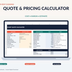 Calculadora Presupuestos Limpieza Conductos Secadora | Excel Precios y Margen