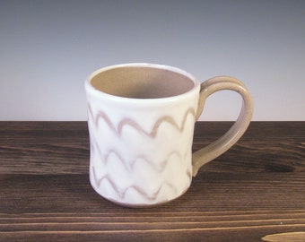 Mug - white slip and finger trail design