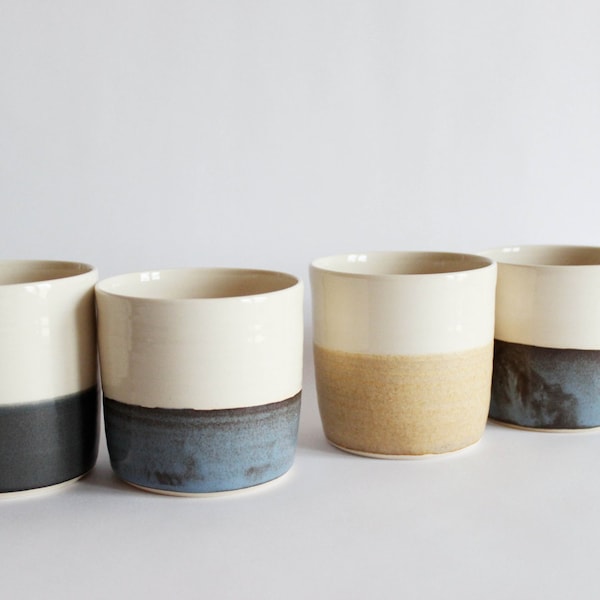 Horizon landscape ceramic cups, set of six modern pottery tumblers, if you are feeling adventurous.