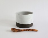 Large ceramic salt cellar, handmade pottery dish for salt and pepper