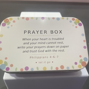 Floral Prayer Box with Notecards | Christian Faith Gift, Anxiety Relief Tin