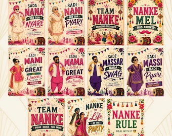 Paquete definitivo de letreros Nanke para bodas punjabíes / Descarga instantánea