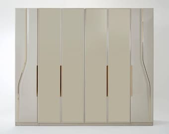 Large 6 Door Wardrobe, Modern MDF Wooden Armoire with Shelves and Drawers, Spacious Bedroom Clothing Storage Cabinet, Clothes Organizer