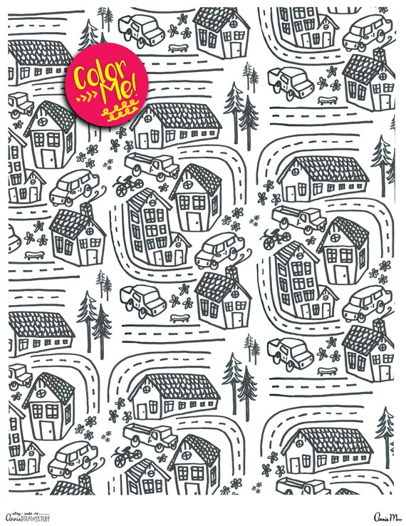 SET OF 3 Coloring Pages - The Neighborgoods