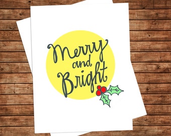 Merry and Bright / Printable Christmas Card