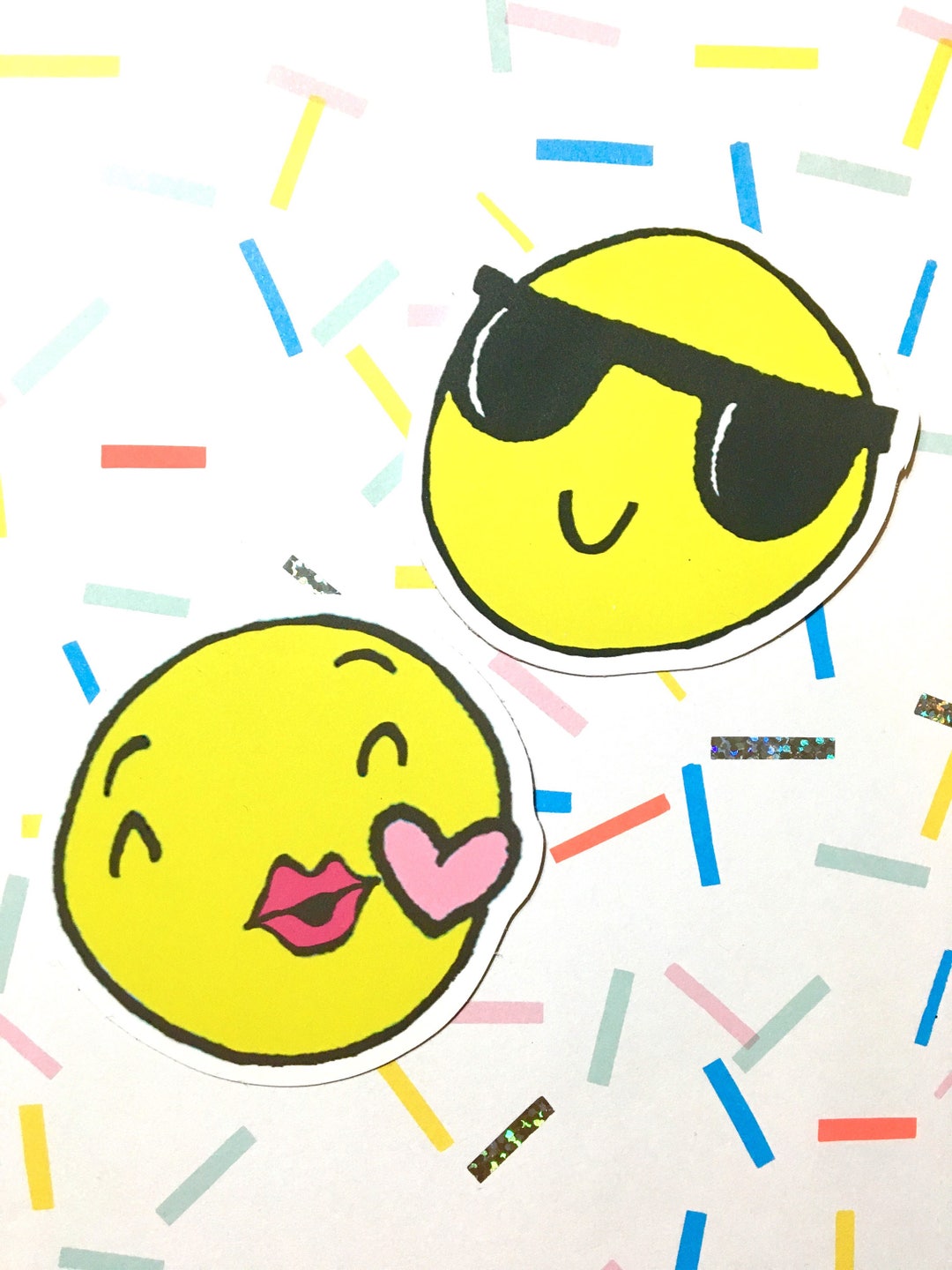 Emoji Vinyl Stickers Scrapbooking Emoji Vinyl Decal Kiss Etsy