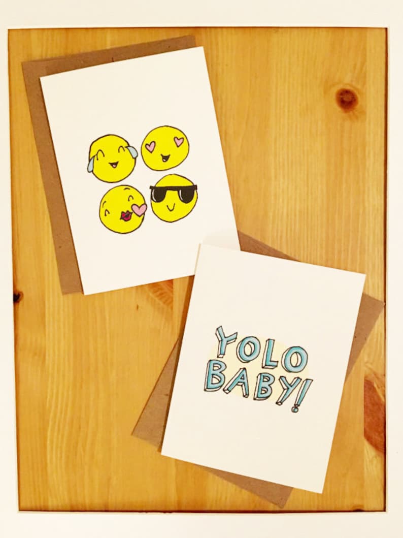 hip cards blank cards with envelopes emoji card set etsy