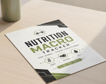Nutrition Macro Tracker Printable, 5-Page Food Journal, Student Fitness Planner, Digital Macro Counter Worksheet, Food Journal Planner