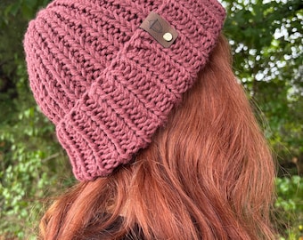Mulberry Hand-Knitted Beanie