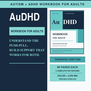 AuDHD Therapist-Written Workbook | Autism ADHD Self-Understanding, Sensory Regulation, Executive Function & Burnout PDF (Digital Download)