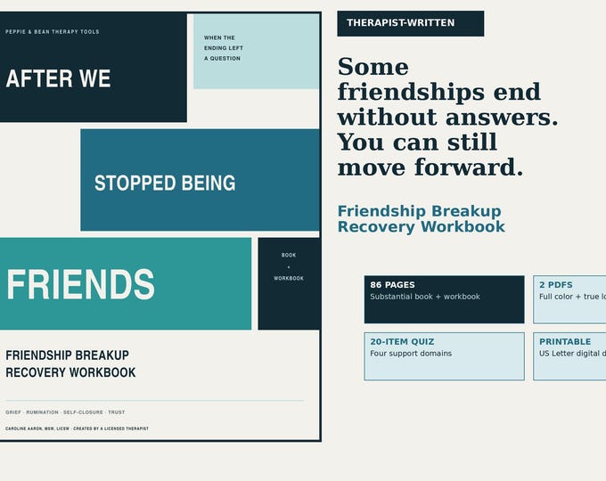 Therapist-Written Friendship Breakup Workbook | Grief, Closure, Moving Forward (Printable PDF)