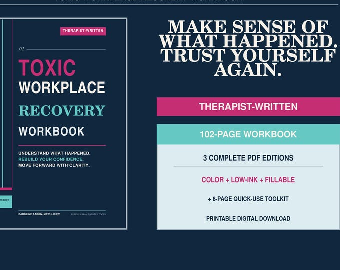 Toxic Workplace Recovery Workbook: Therapist-Written 102-Page Fillable PDF with Boundary Scripts and Recovery Quiz (Digital Download)